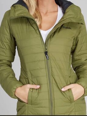 Bench Olive Hooded Quilted Puffer Jacket